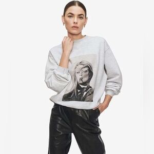 ANINE BING Ramona Sweatshirt in Heather Grey Size Small